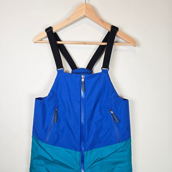 Patagonia Kids Powder Town Bibs Size L/12 Passage Blue Snowpants Ski Snowboard - Picture 2 of 5